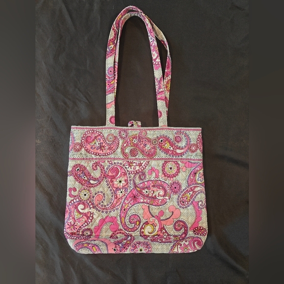 🤍Vera Bradley Pink Paisley Gray Medium Tote Bag - Picture 6 of 6